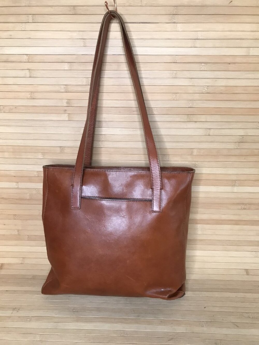 Patricia Nash Viana Soft Tan Brown Leather Shoulder Tote Bag 13x13x3 Purse
